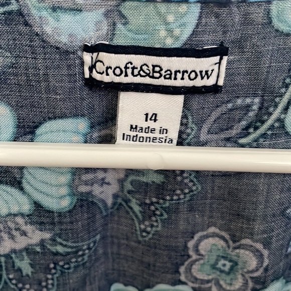 Croft and Barrow sleeveless blue floral maxi dress size 14 - Picture 4 of 5